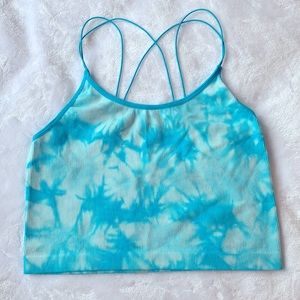 Blue tie dye cropped tank